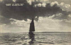 Sunset On Casco Bay Postcard