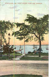 Fort Allen Park And Harbor Postcard