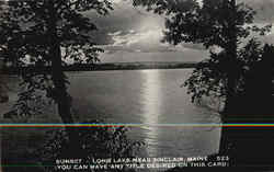 Sunset Long Lake Near Sinclair Maine Postcard Postcard