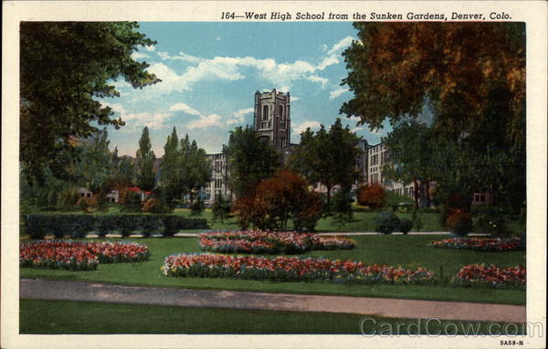 West High School from the Sunken Gardens Denver Colorado
