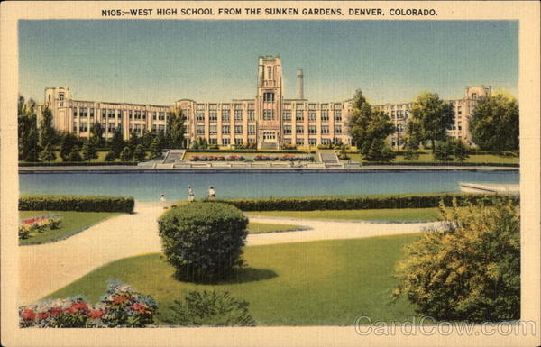 West High School From The Sunken Gardens Denver Co