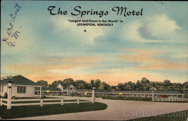 The Springs Motel, Largest and Finest in the World Lexington Kentucky
