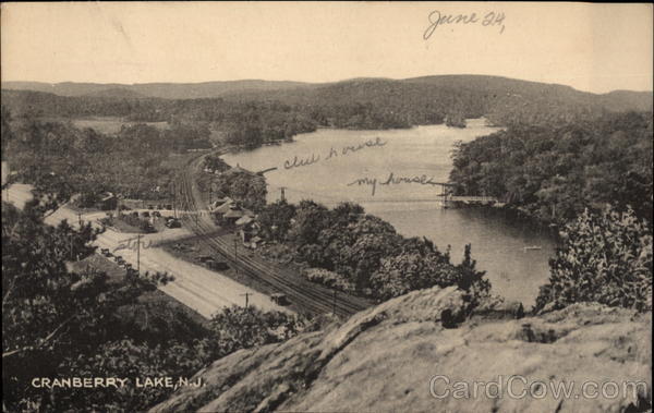 Aerial View of Lake Cranberry Lake, NJ