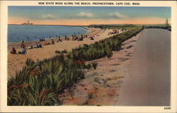 New State Road along the Beach, Provincetown Postcard