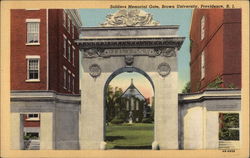 Brown University - Soldiers Memorial Gate Providence, RI Postcard Postcard