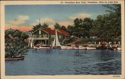 Vermilion Boat Club on Lake Erie Postcard