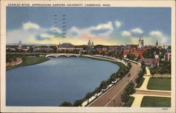 Charles River, Approaching Harvard University Postcard