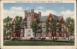 Administration Building, College of Emporia Postcard