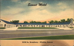 Sunset Motel Wichita, KS Postcard Postcard