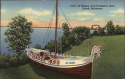 A Replica of Leif Erikson's Boat Postcard