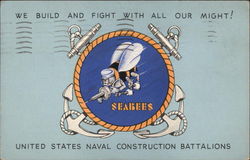 We Build and Fight With All Our Might! Navy Postcard Postcard