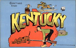 Greetings from Kentucky Maps Postcard Postcard