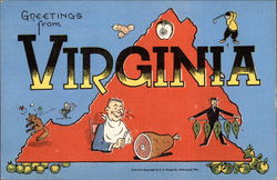 Greetings From Virginia Maps Postcard Postcard