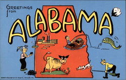 Greetings From Alabama Maps Postcard Postcard