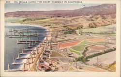 Oil Wells along the Coast Highway in California Los Angeles, CA Postcard Postcard