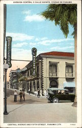 Central Avenue and Fifth Street Postcard