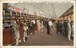Mexicali Beer Hall, The Longest Bar in the World Postcard