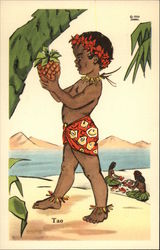 Young Pacific Islander Tao Postcard