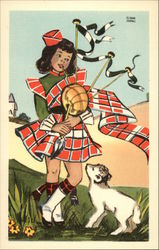 Young Scottish Bagpiper Bonnie Postcard