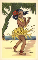 Young Hawaiian Girl Luana Postcard