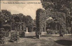 Flower Garden, St. Timothy's School Catonsville, MD Postcard Postcard