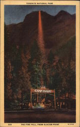 The Fire Fall, From Glacier Point - Yosemite National Park Postcard