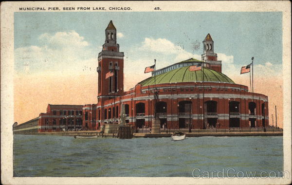 Municipal Pier, Seen From Lake Chicago Illinois