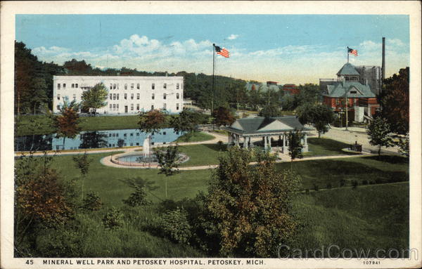 Mineral Well Park and Petoskey Hospital Michigan