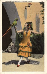 Spanish Senorita at Play Postcard