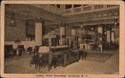 Lobby, Hotel Onondaga Postcard