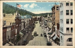 Central Avenue, Looking North Hot Springs, AR Postcard Postcard