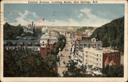 Central Avenue, Looking South, Hot Springs, Arkansas Postcard Postcard