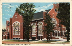First Methodist Church Galesburg, IL Postcard Postcard