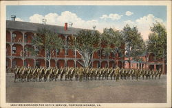 Leaving Barracks for Active Service Fort Monroe, VA Postcard Postcard