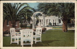 Tropical Garden of a Florida Residence Tampa, FL Postcard Postcard