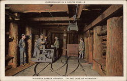 Underground in a copper mine Postcard