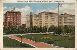 Schenley Hotel and Apartments, Schenley Park Pittsburgh, PA Postcard Postcard