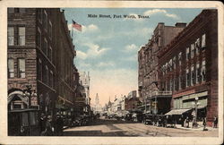 Main Street Fort Worth, TX Postcard Postcard