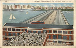 Bird's Eye View of Promenade, Municipal Pier Postcard