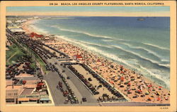 Beach, Los Angeles County Playground Santa Monica, CA Postcard Postcard
