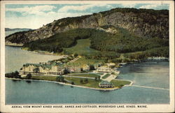 Aerial View of Mount Kineo House, Annex and Cottages, Moosehead Lake Maine Postcard Postcard