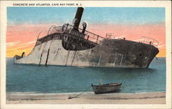 Concrete Ship Atlantus Cape May Point, NJ Postcard Postcard