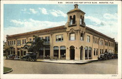 Arcade and Post Office Building Manatee, FL Postcard Postcard