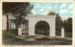 Ward Memorial Arch, Western Maryland College Postcard