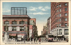 Baltimore Street West from Hopkins Place Postcard