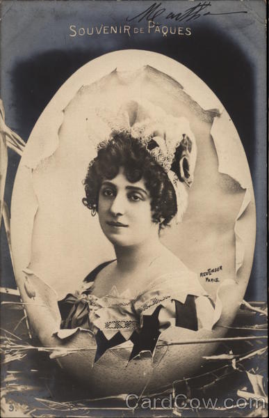 Souvenir de Paques - Woman and Egg Eggs