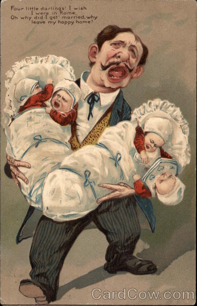 Father With Four Babies