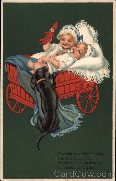 Two Children in Wagon