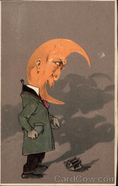 Man with Moon Face and Empty Wallet Astronomy