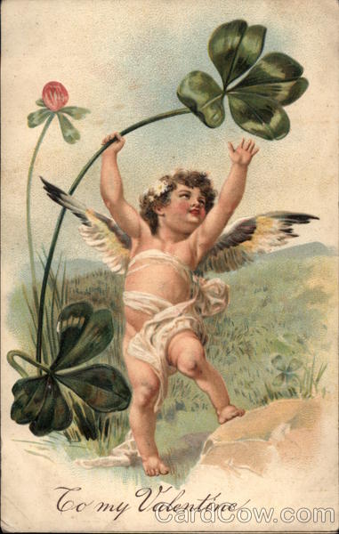 Cupid Playing with Clover